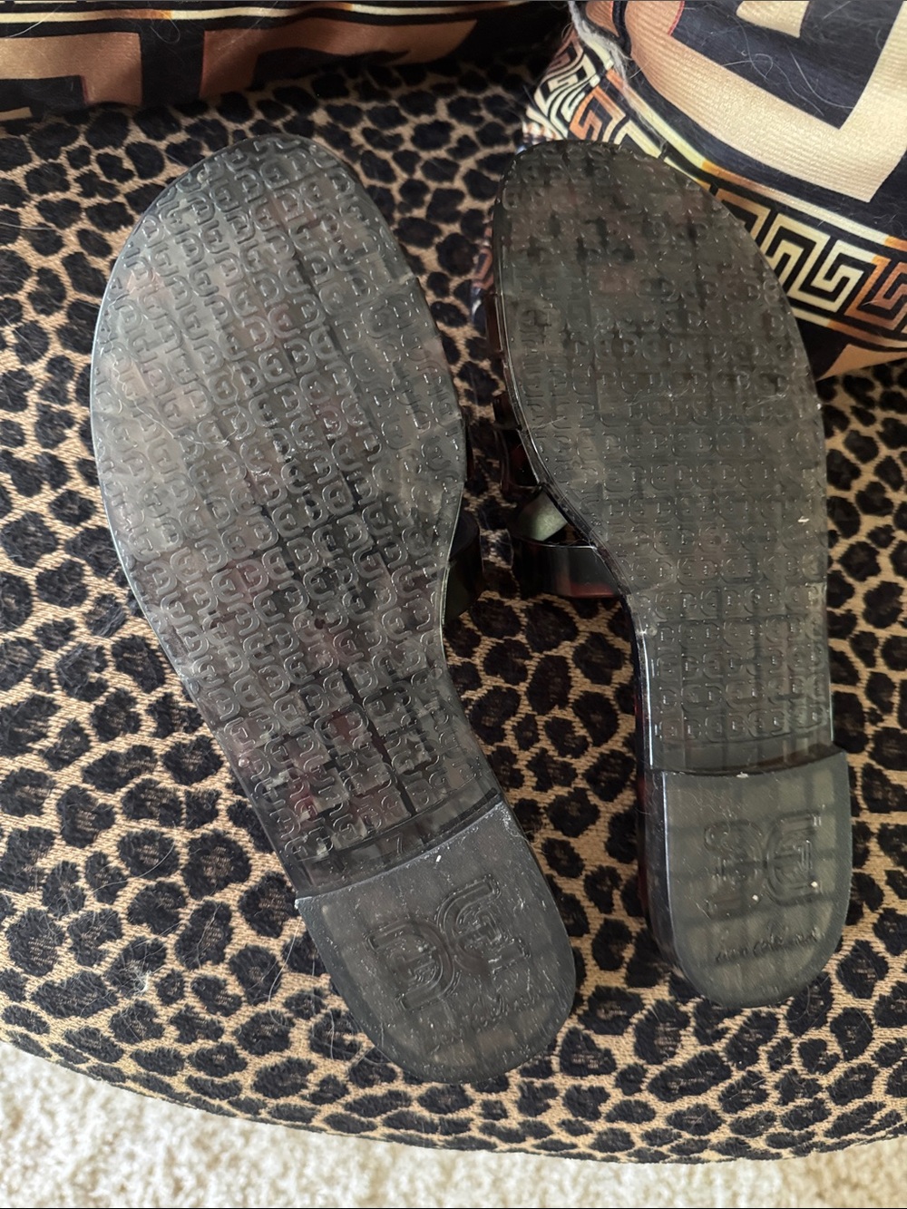 Sam Edelman Tortoiseshell Jelly Slide Sandals - Brown/Black - Picture 3 of 6